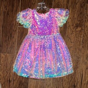 Lola + The Boys Rainbow Sequin Dance Dress